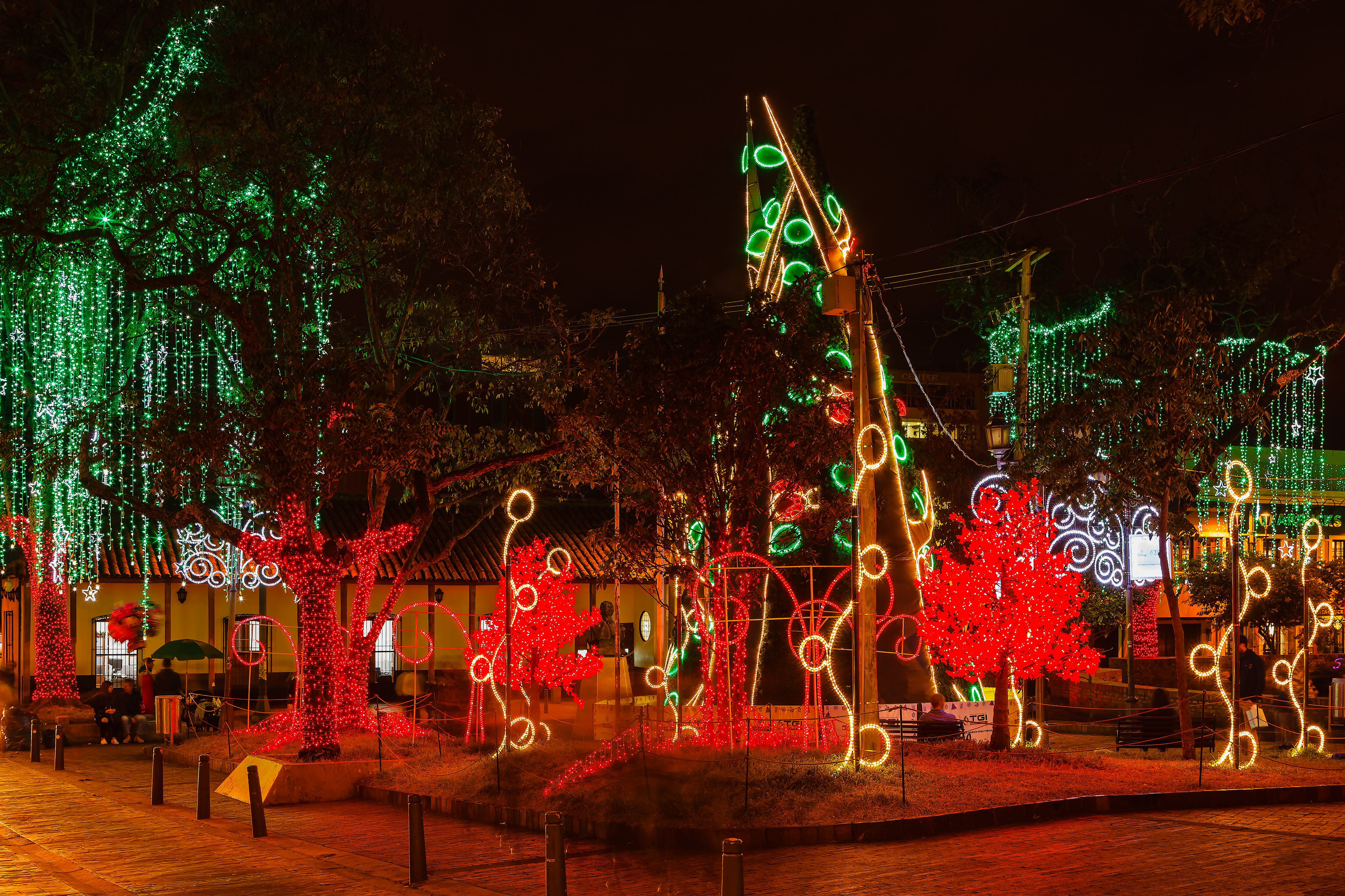 Luces de Navidad en Bogotá, Colombia. FOTO: Getty Images