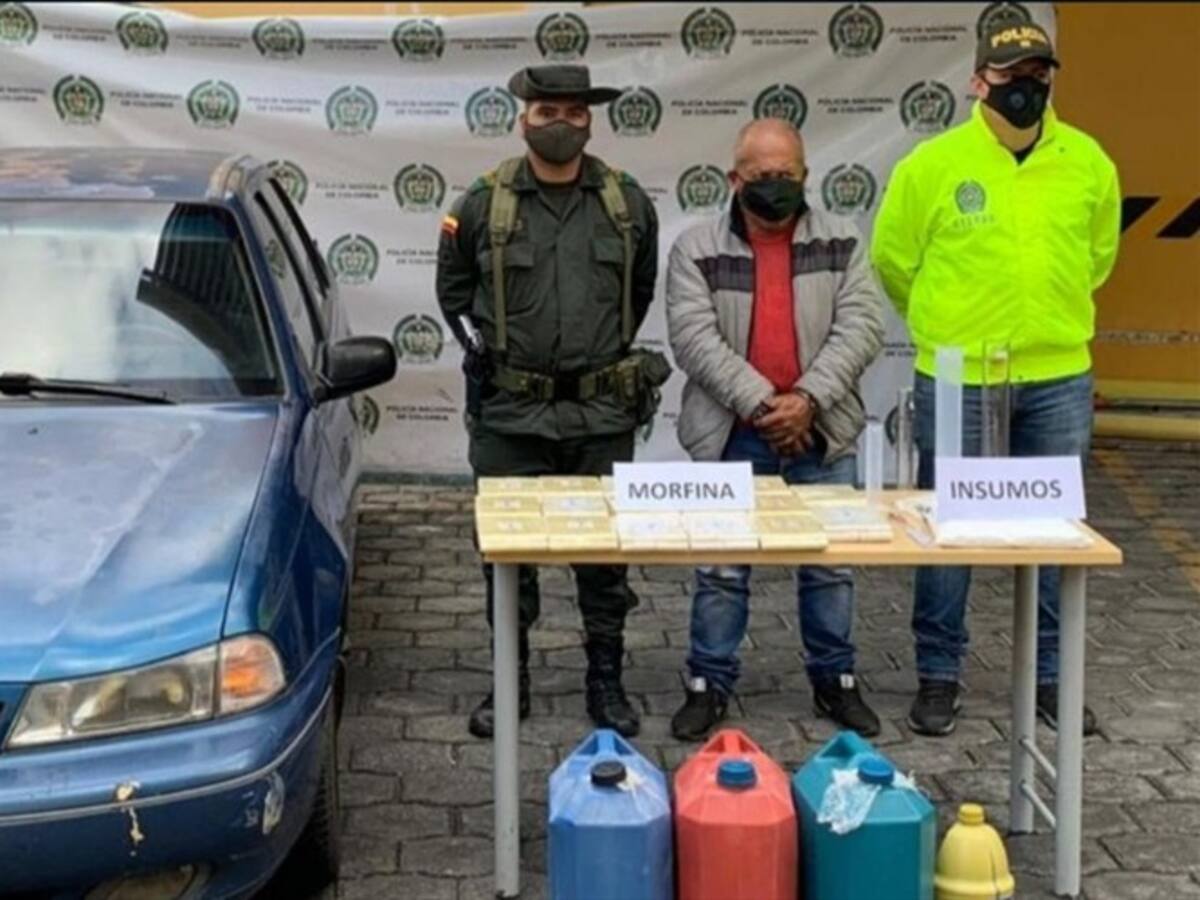 Autoridades capturan a una persona con más de ocho kilos de morfina en Nariño