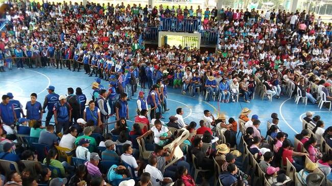 En una audiencia pública que se realizó en el Resguardo de Tacueyó, se aplicó la Jurisdicción Especial Indígena y un castigo de 37 fuetazos. Foto: Cortesía Sucesos Cauca