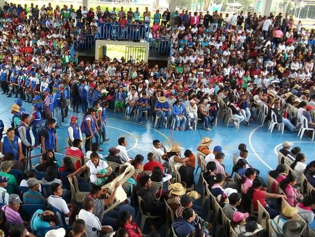 En una audiencia pública que se realizó en el Resguardo de Tacueyó, se aplicó la Jurisdicción Especial Indígena y un castigo de 37 fuetazos. Foto: Cortesía Sucesos Cauca