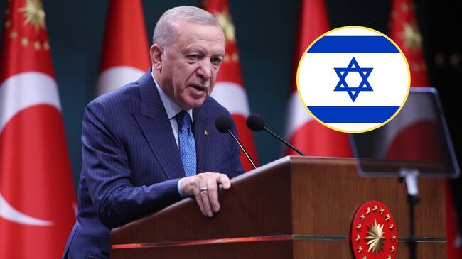 Presidente turco e Israel. Foto: Yavuz Ozden- dia images via Getty Images/ Foto de stock, Getty Images.