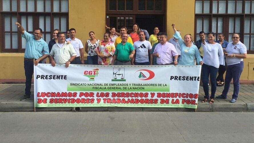 Más de 300 trabajadores del Sindicato de la Fiscalía en Córdoba suspendieron labores. Foto: Cortesía