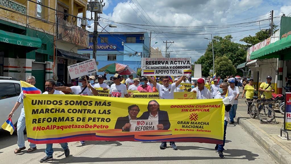 Monterianos se unieron a jornada de movilizaciones contra el gobierno Petro. Foto: cortesía.