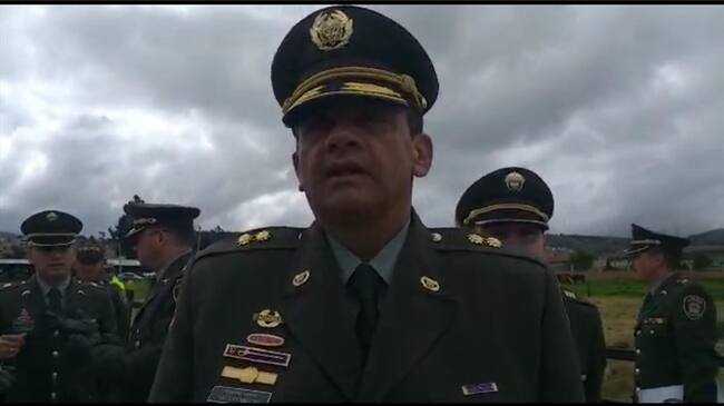 El brigadier general, Eliécer Camacho, aseguró que el Eln es el responsable del atentado terrorista en Tunja que acabó con la vida de un patrullero. Foto: W Radio