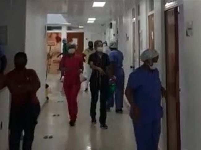 Inundación en hospital de San Andrés. Foto: Pantallazo Video
