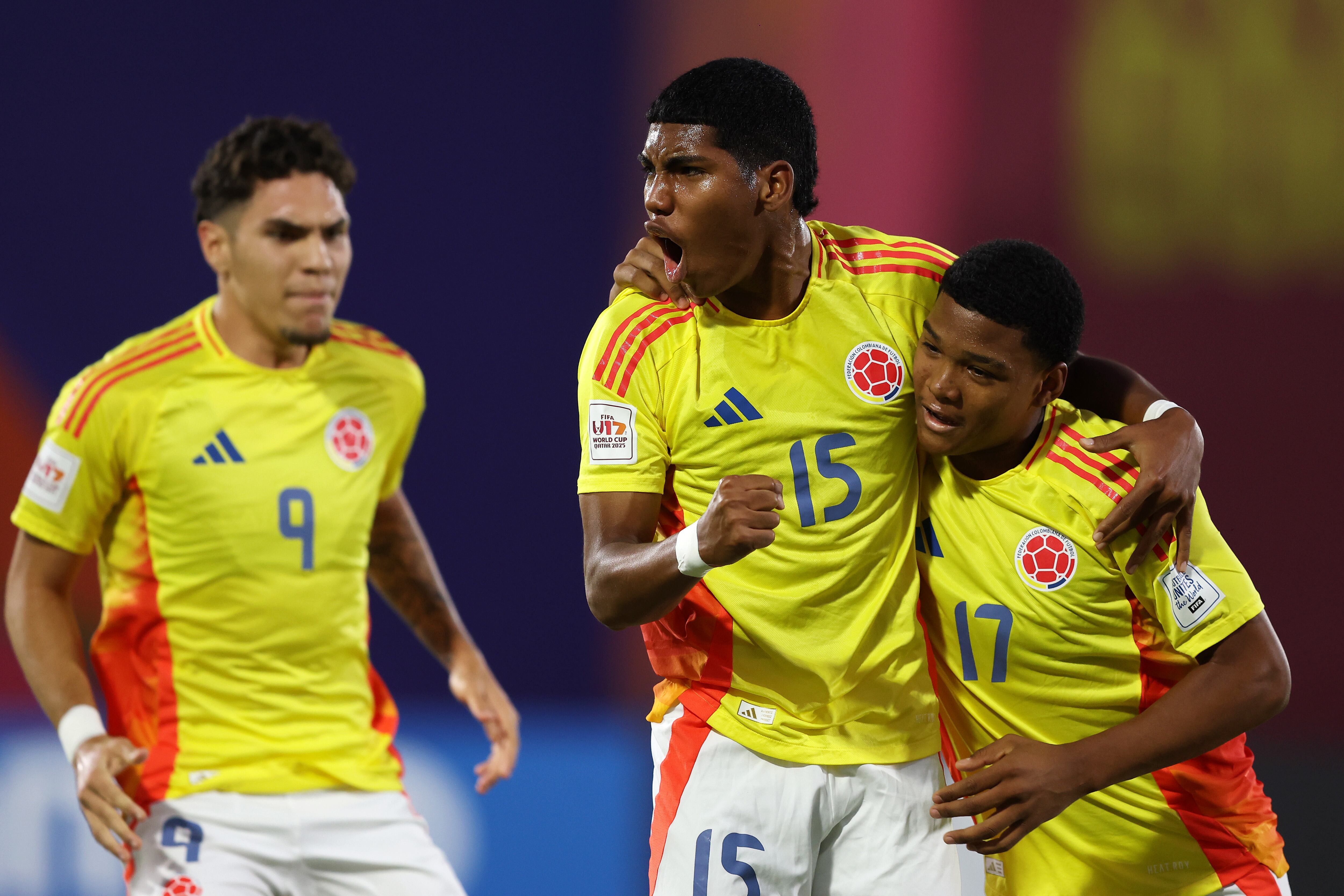 Miguel Solarte jugador de Colombia celebrando su gol ante Corea del Norte en el Mundial Sub 17 / Getty Images