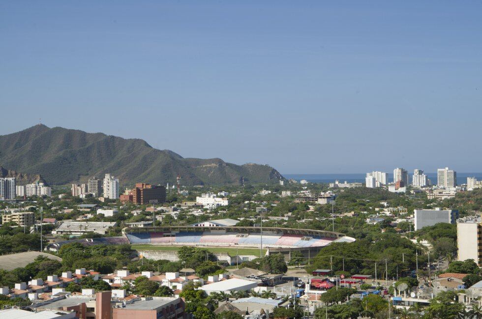 Vista del estadio Eduardo Santos desde Twins.