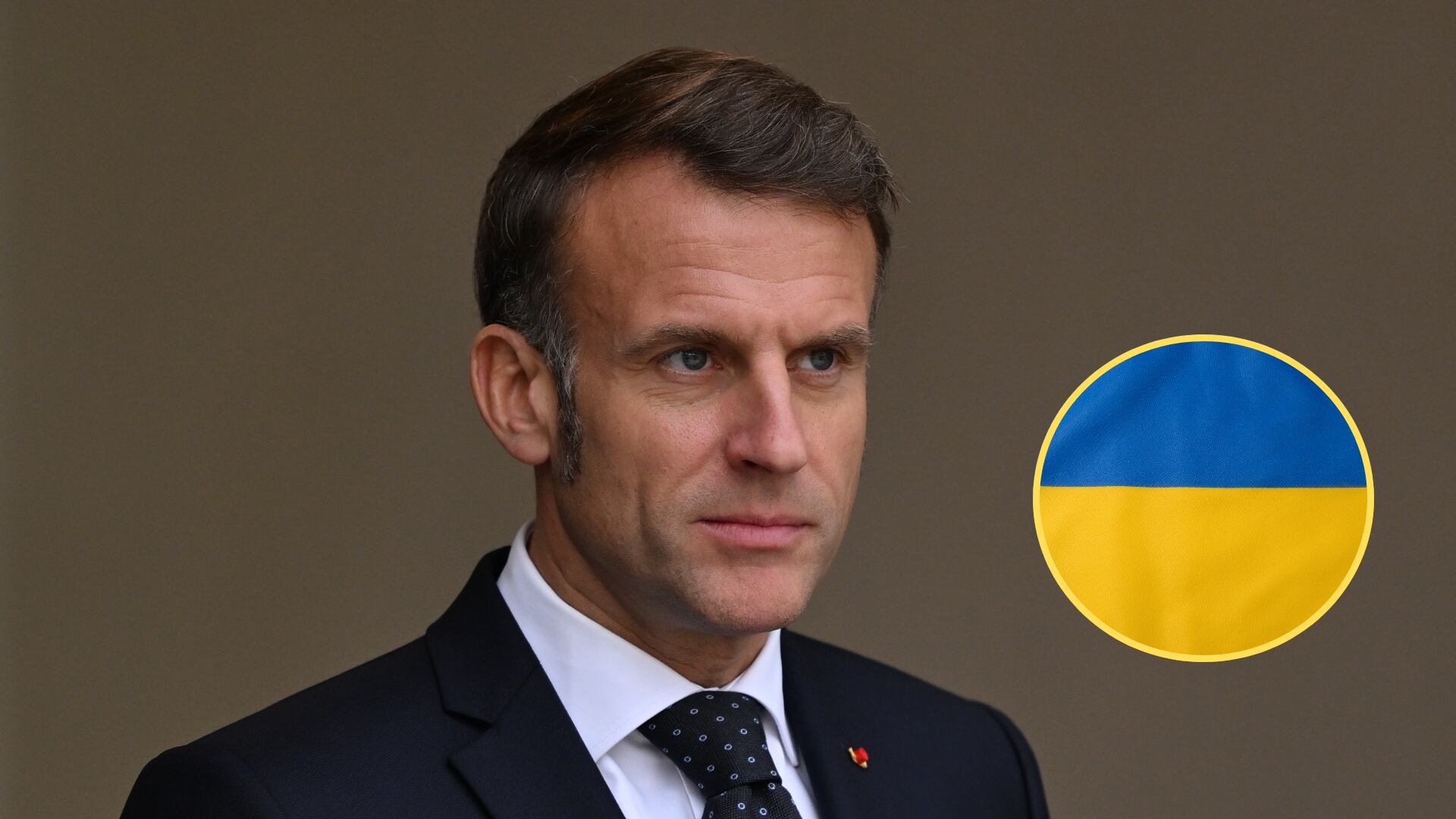 Presidente de Francia, Emmanuel Macron, bandera de Ucrania. Foto: Mustafa Yalcin/Anadolu via Getty Images/ Getty Images