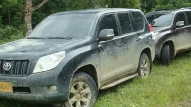 Autoridades investigan hurto de camionetas de la UNP en la zona del Catatumbo. Foto: Cortesía