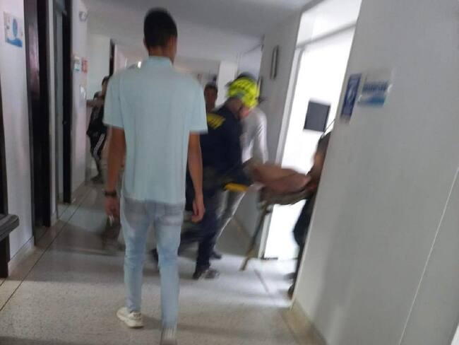 Minero resultó herido cuando le cayeron rocas. Crédito: Bomberos Marmato, Caldas.