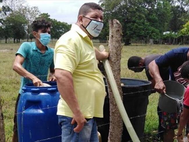 Más de 40 veredas han reportado desabastecimiento de agua en Montería.Foto: prensa Alcaldía Montería.