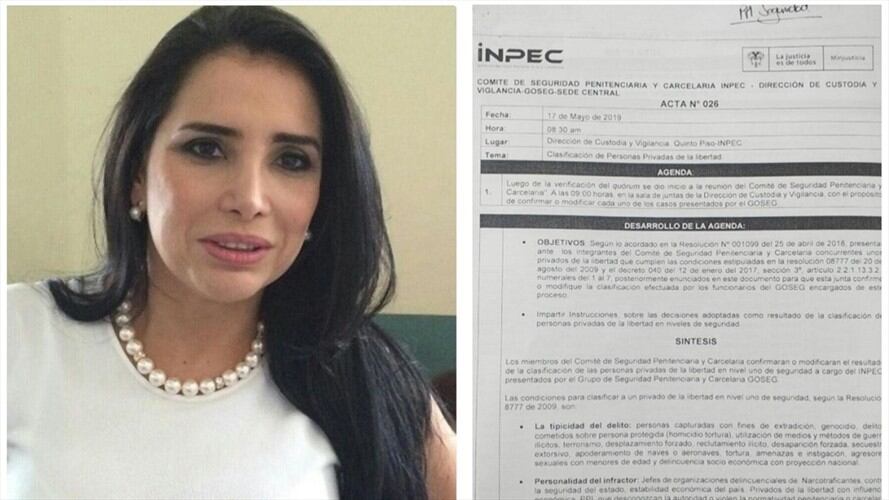 Esta acta falsa aparecía en la hoja de vida de Merlano en los archivos del penal. Foto: Colprensa