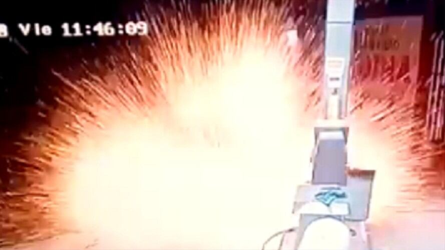 Autoridades en Norte de Santander investigan quiénes serían los responsables de lanzar una granada de fragmentación contra una estación de servicio. Foto: Cortesía Luis Gutiérrez