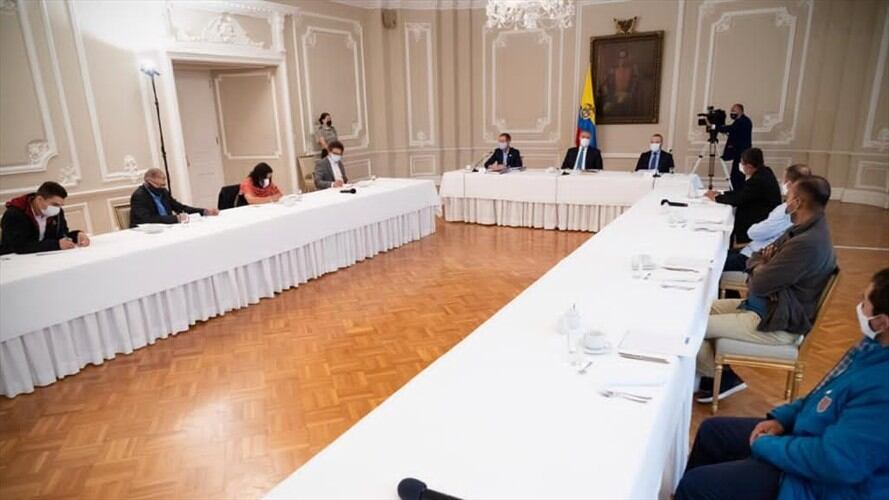 El presidente Iván Duque se reunió con los excombatientes de las Farc que lideran la ‘Peregrinación por la Vida y la Paz’, a raíz del asesinato de 237 firmantes del acuerdo. Foto: Presidencia de la República