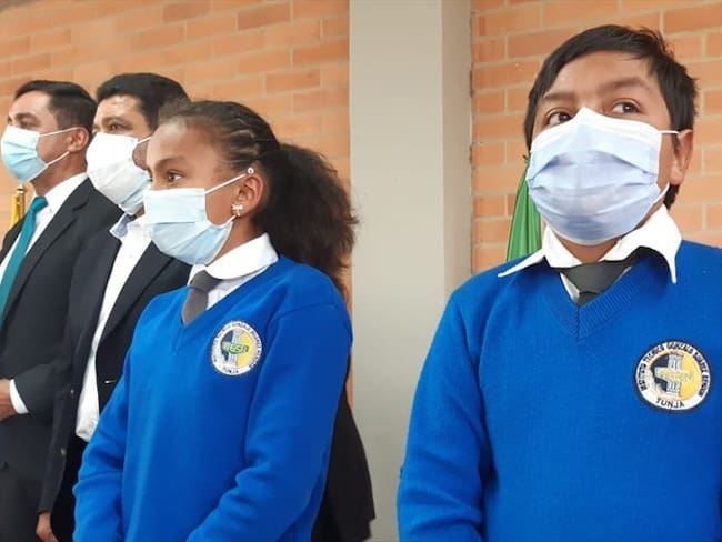 La ministra de Educación, María Victoria Ángulo, entregó las nuevas instalaciones del colegio Gonzalo Suárez Rendón. . Foto: W