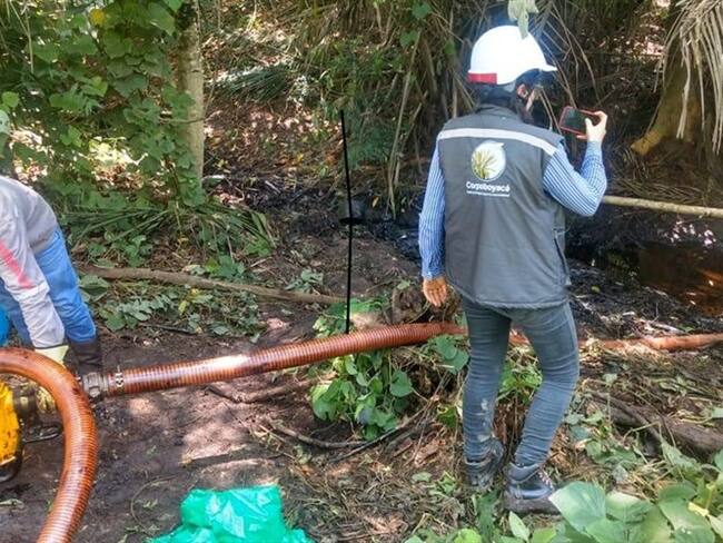 Funcionarios de Corpoboyacá adelantan visita técnica. Foto: Corpoboyacá
