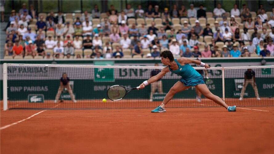 Carla Suárez en este Roland Garros había tenido dos primeros partidos en los que no había logrado sentirse cómoda.. Foto: Agencia AFP