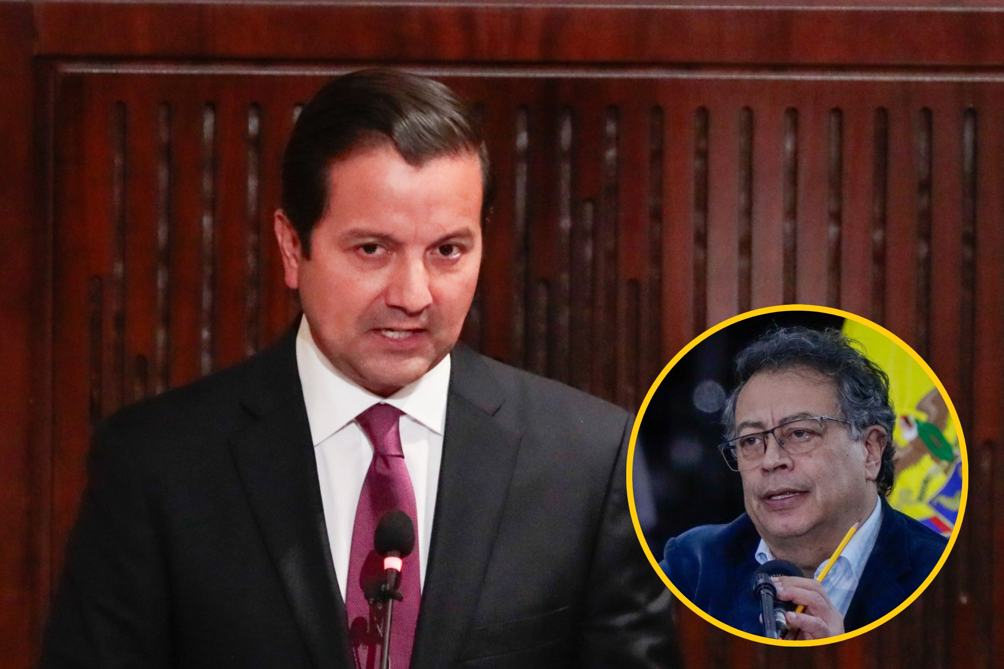 David Luna y Gustavo Petro. Fotos: EFE / Carlos Ortega