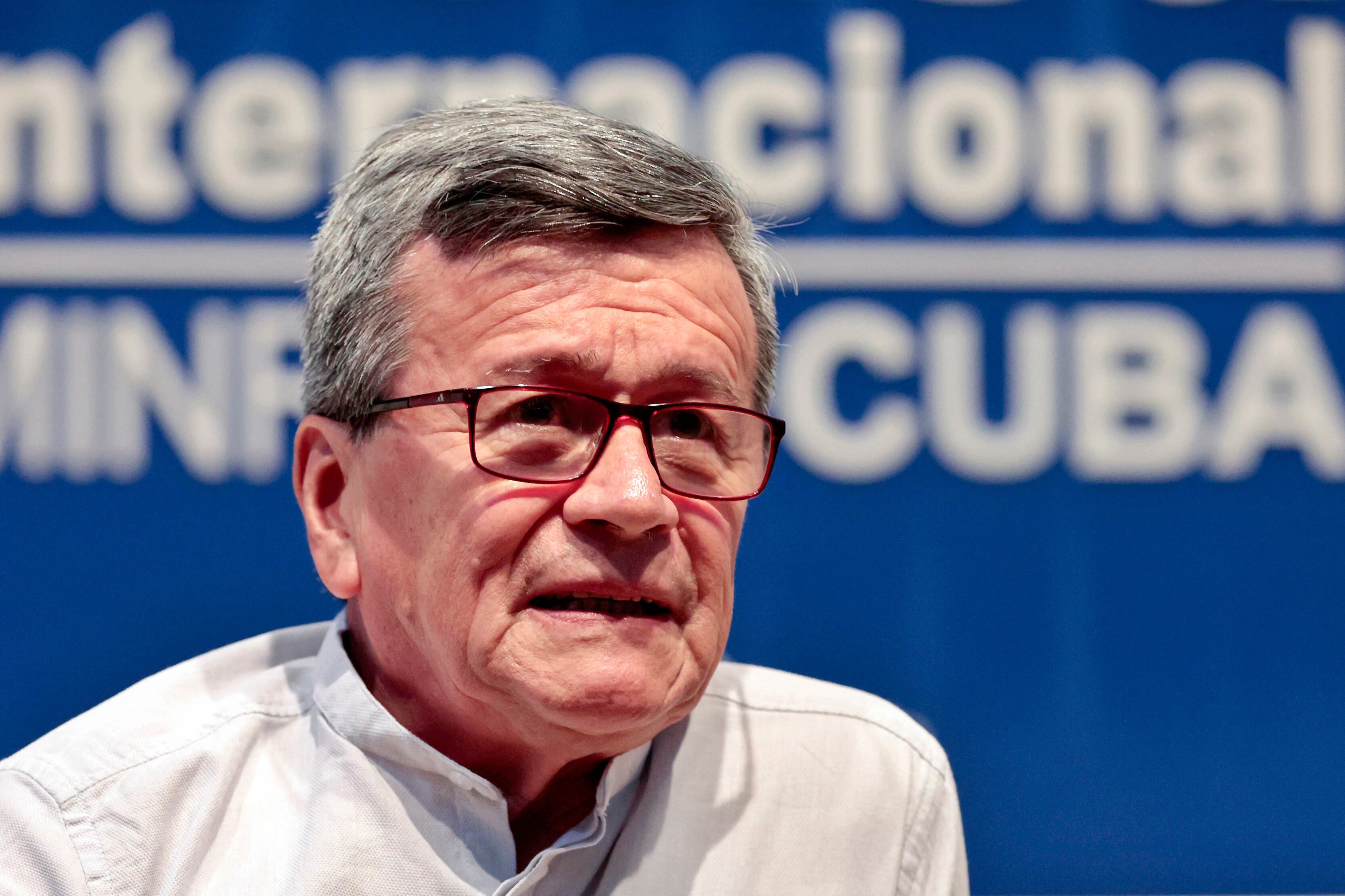 Negociador jefe del ELN, Israel Ramírez, alias Pablo Beltrán FOTO: . EFE/ Ernesto Mastrascusa /ARCHIVO