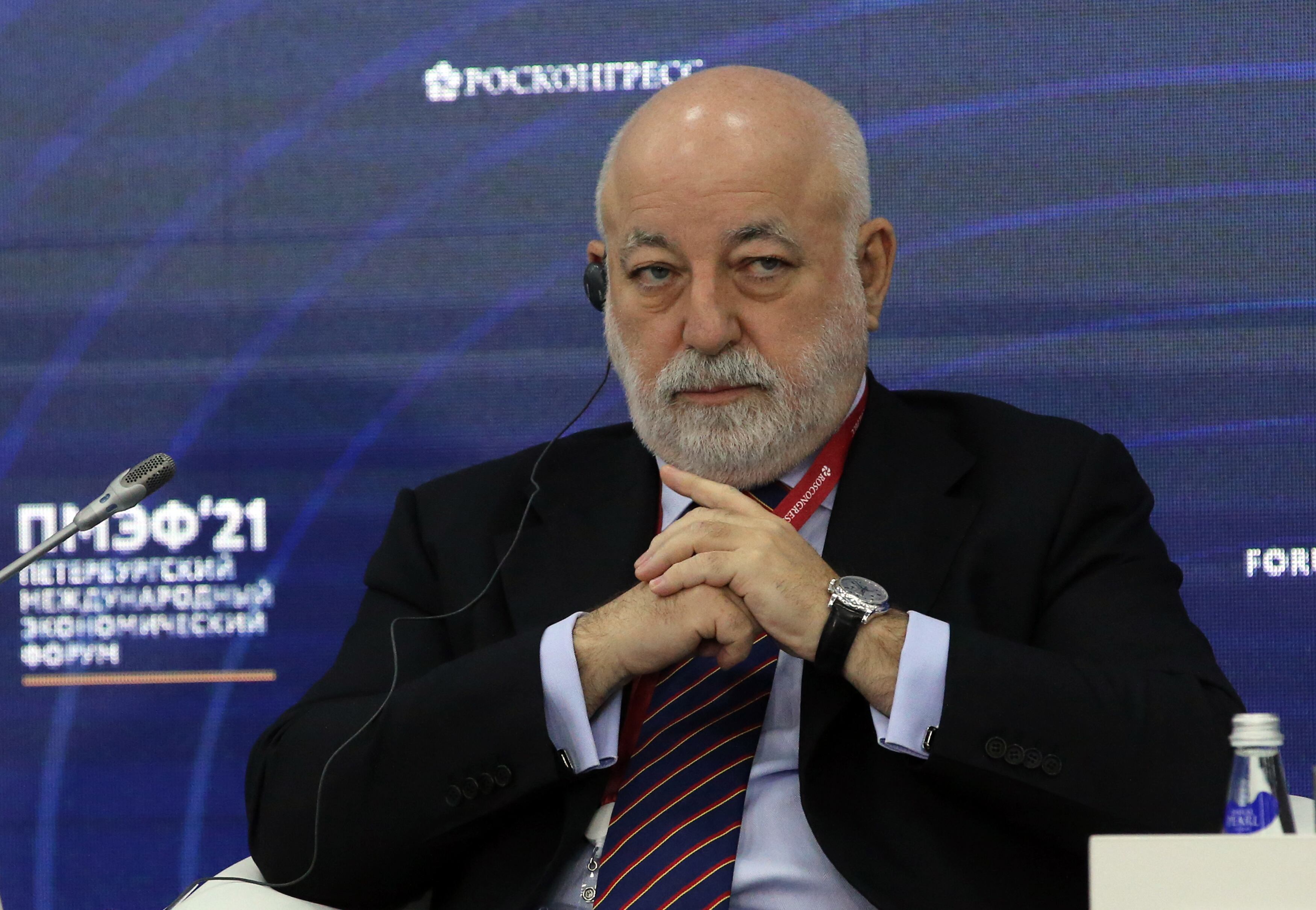 SAINT PETERSBURG, RUSSIA - JUNE 3: (RUSSIA OUT) Russian billionaire and businessman Viktor Vekselberg seen during the 24th Saint Petersburg International Economic Forum, on June 3, 2021, in Saint Petersburg, Russia. The  Saint Petersburg International Economic Forum (SPIEF'21) held in spite of the coronavirus (COVID-19) pandemic. (Photo by Mikhail Svetlov/Getty Images)