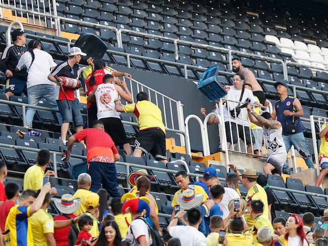 Pelea en tribunas del partido Colombia vs. Irak | Foto: Diario AS
