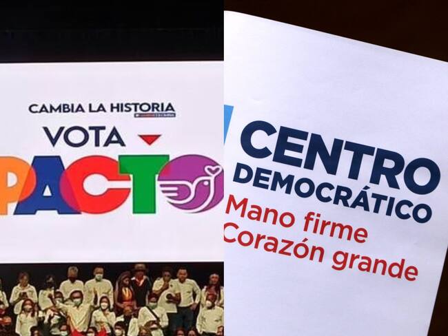 Logos del Pacto Histórico y el Centro Democrático. Fotos: Suministrada.