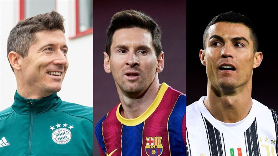 Lewandowski, Messi y C. Ronaldo finalistas del premio 'The Best' de la FIFA. Foto: Getty Images: S. Mellar/FC Bayern / Alex Caparros - UEFA/UEFA / David Ramos