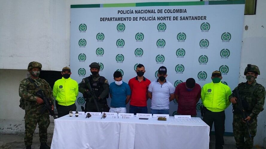 Capturados cuatro integrantes de "Los Pelusos" en Norte de Santander. Foto: Cortesía