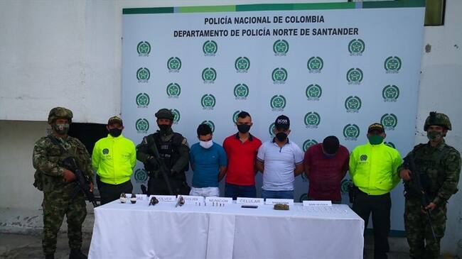Capturados cuatro integrantes de "Los Pelusos" en Norte de Santander. Foto: Cortesía