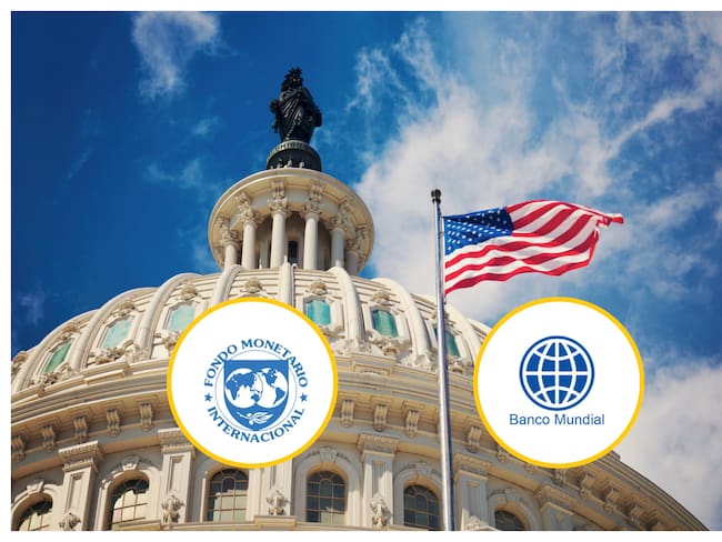 Referencia de EE.UU., Banco Mundia y FMI. Foto: FMI y el Banco Mundial /Tetra Images- Henrik Sadura vía Getty Images.