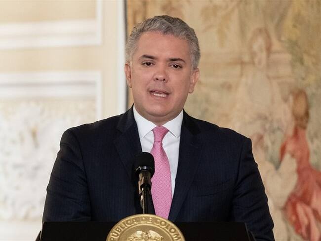 El presidente Iván Duque compartió aspectos de su vida con los exalumnos de la Escuela de Políticas Públicas de la Universidad de GeorgeTown. Foto: Colprensa / EXTERNOS