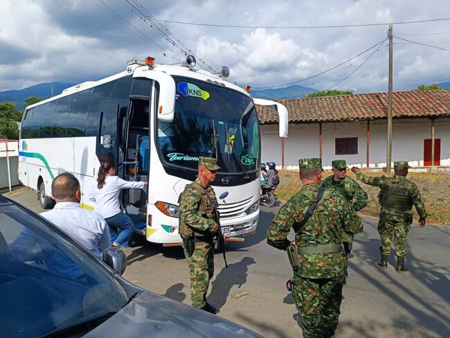 Ataque a caravana en el Valle del Cauca. Foto: Cortesía Tercera Brigada del Ejército.
