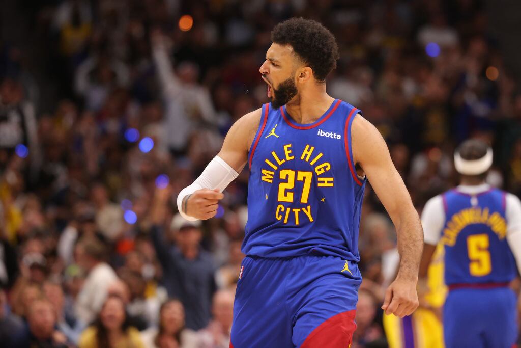 Jamal Murray de los Denver Nuggets este 24 de octubre contra los Lakers. Foto: Justin Tafoya/Getty Images.