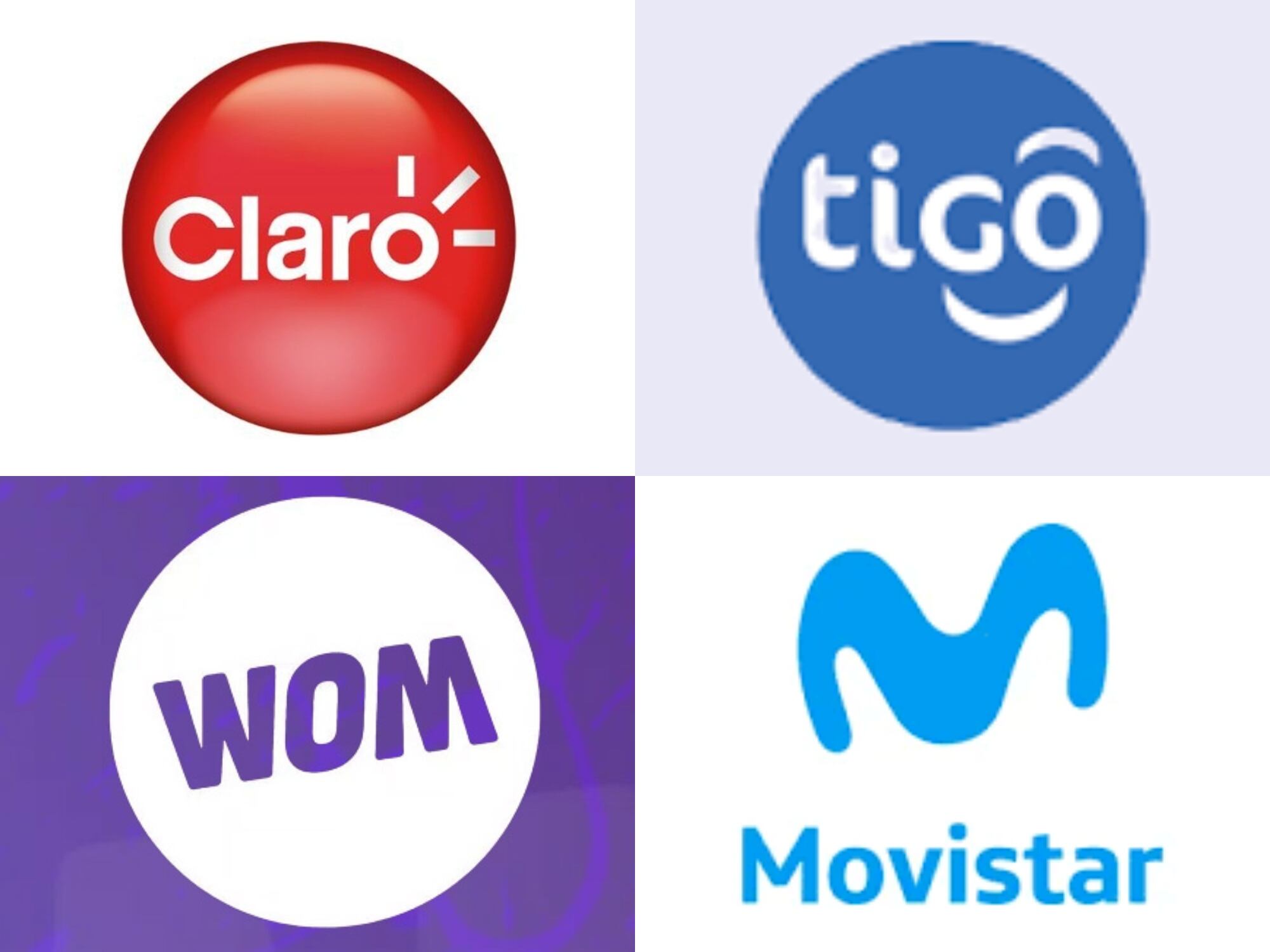 Claro, Tigo, Movistar y WOM