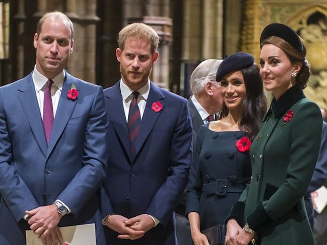 Príncipe Harry, príncipe William, Meghan Markle y Kate Middleton. Foto: Getty Images