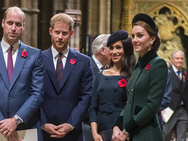 Príncipe Harry, príncipe William, Meghan Markle y Kate Middleton. Foto: Getty Images