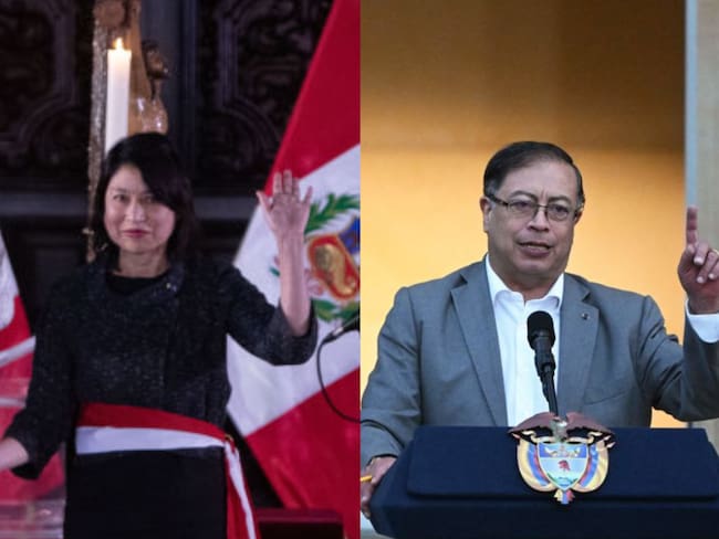 Ana Cecilia Gervasi, canciller de Perú y Gustavo Ptero, presidente de Colombia. Foto: Getty Images.