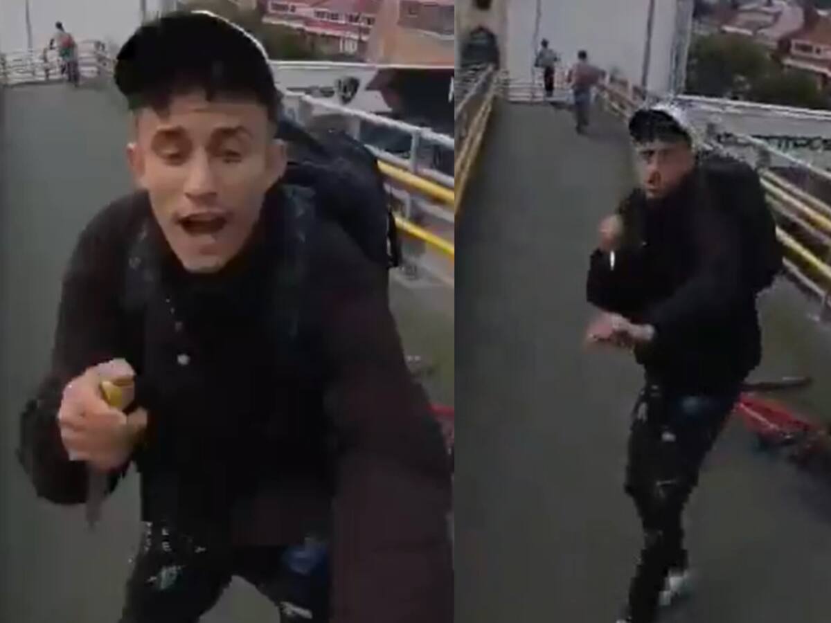 Capturan a hombre que robó patineta eléctrica en puente peatonal de la calle 80 en Bogotá