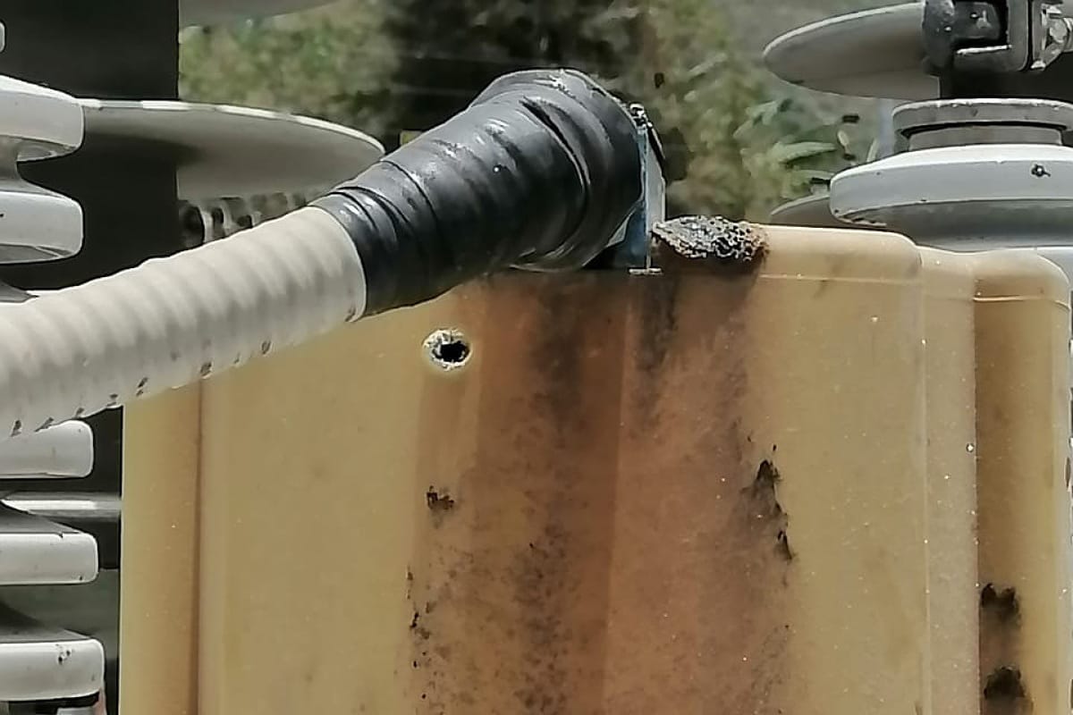 Afectaciones a la infraestructura eléctrica: Crédito: Compañía Energética de Occidente.