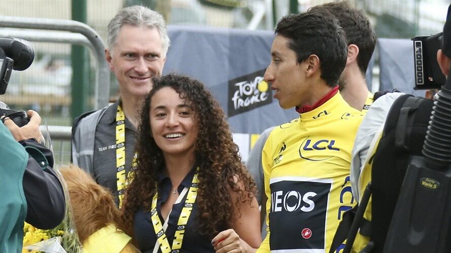 Xiomy Guerrero y Egan Bernal en el Tour de Francia 2019. Foto: Jean Catuffe/Getty Images