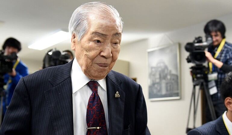 Sunao Tsuboi tenía 20 años y era estudiante universitario cuando la ciudad del oeste de Japón fue objeto del primer ataque nuclear de la historia.. Foto: TOSHIFUMI KITAMURA/AFP via Getty Images