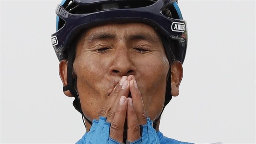 Quintana hizo el ascenso del Portet en solitario y llegó a meta con un tiempo de 2h.21.28/ a una media de 27,7 kms/hora. Foto: Associated Press - AP