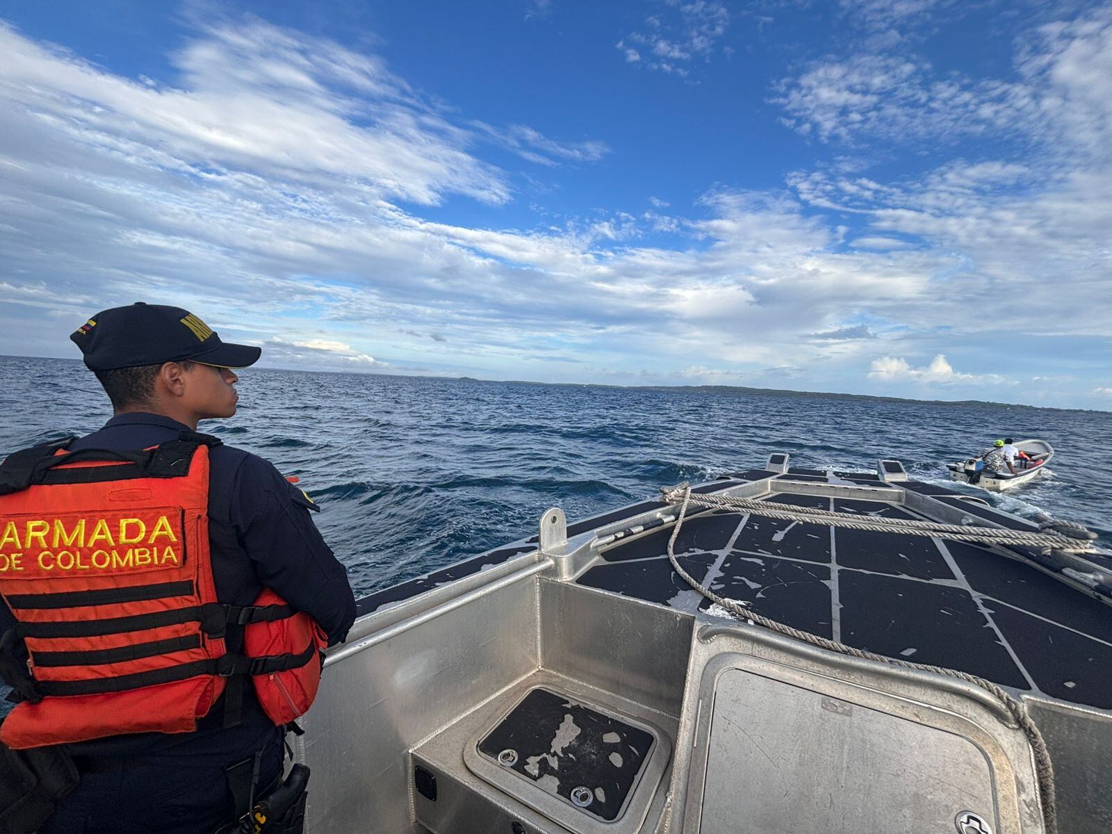 La Armada de Colombia, a través del cuerpo de Guardacostas, adelantó la búsqueda de los lancheros desde el 2 de enero en horas de la madrugada