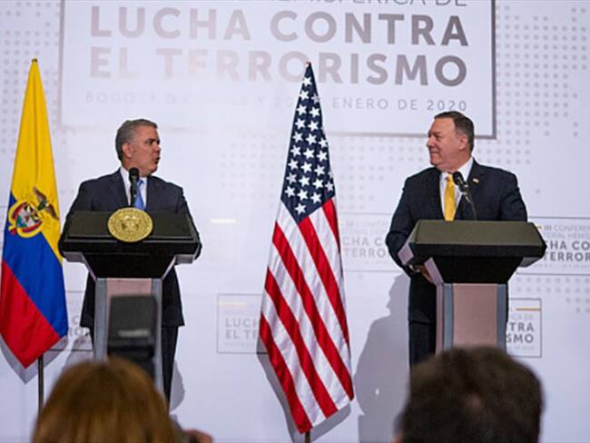 Duque y Pompeo ratificaron su apoyo para enfrentar el coronavirus y la crisis en Venezuela. Foto: Getty Images