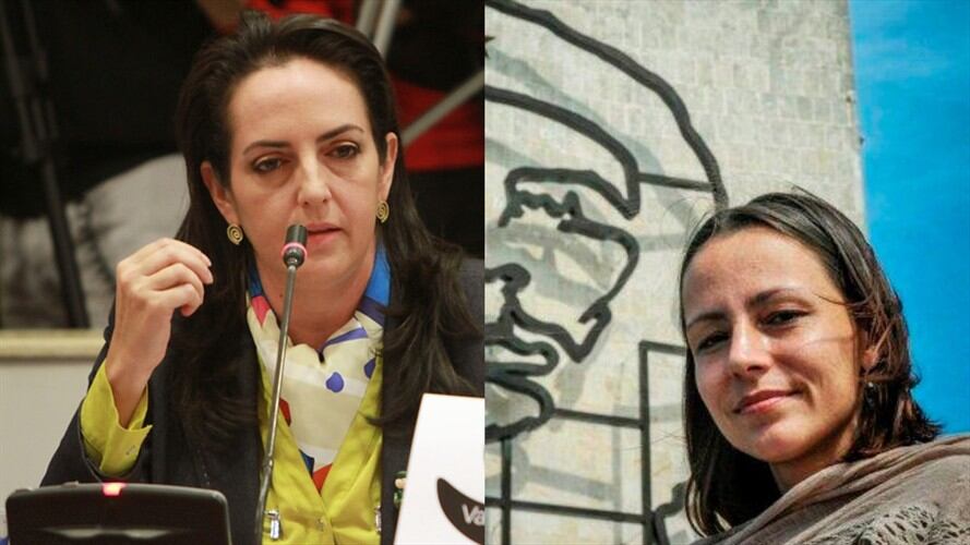 La senadora del Centro Democrático, María Fernanda Cabal y Tanja Nijmeijer, exmiembro de las Farc. Foto: Colprensa