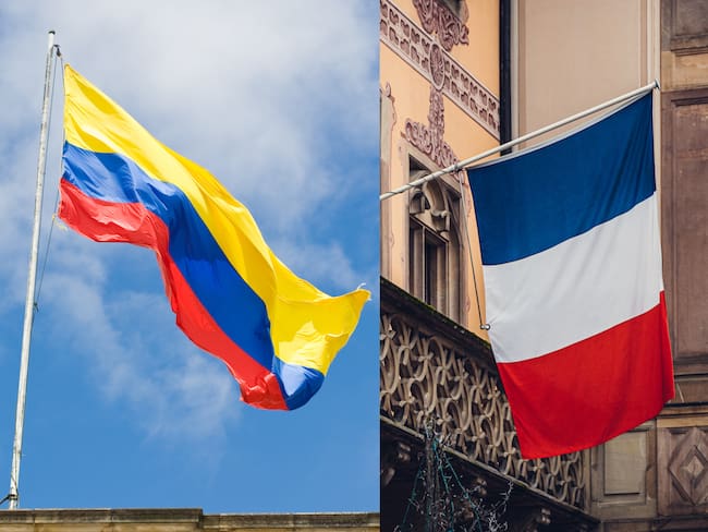 Banderas Colombia y Francia. Foto: Getty Images