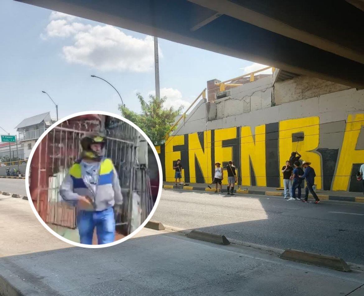La Alcaldía anunció que los murales serán reemplazados una vez se logren acuerdos con los habitantes y comerciantes del sector. Foto: Cortesía.