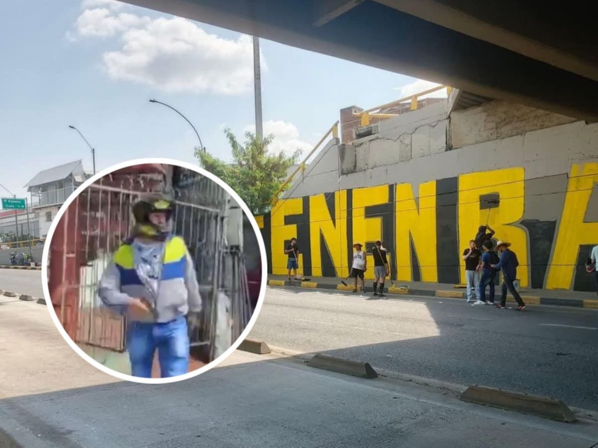 Hombre, presuntamente armado, vandalizó mural en el sector La Luna en Cali