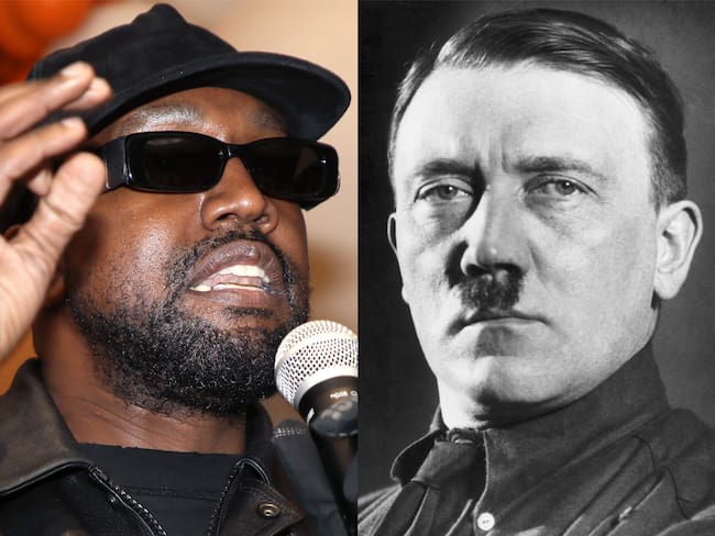 Kanye West y Adolf Hitler. Foto: David Livingston/Getty Images - Getty Images