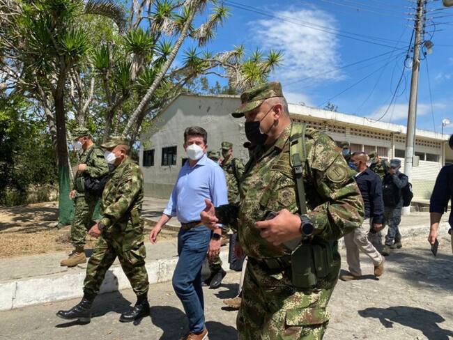 El ministro de Defensa, Diego Molano juntó con la Cúpula Militar y de Policía. Foto: Colprensa.